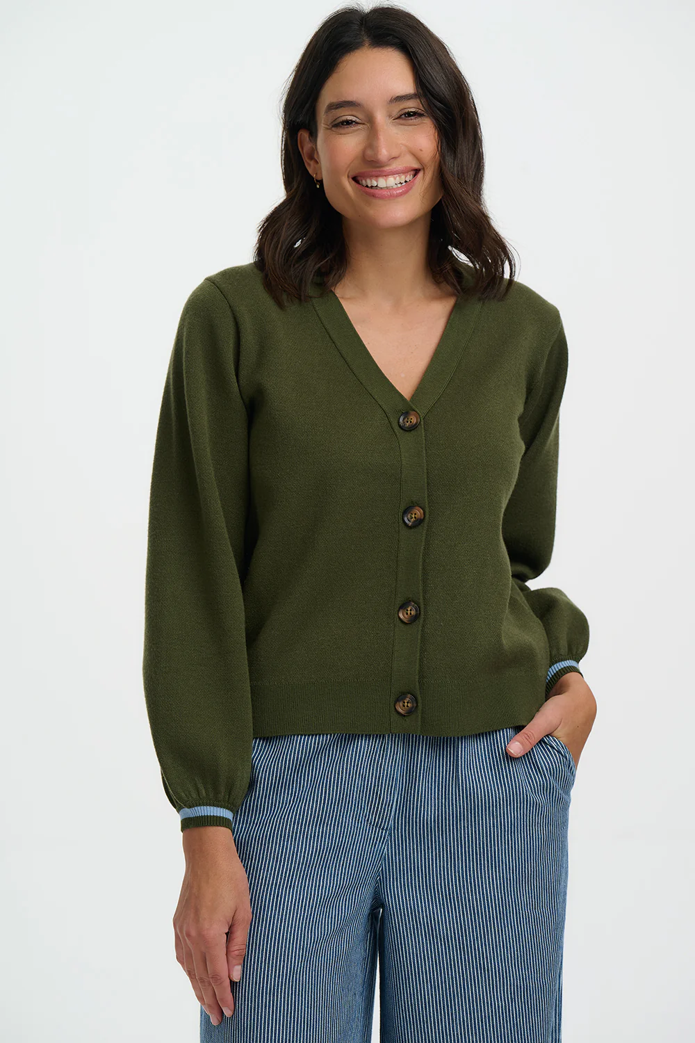 ADRIAN Cardigan in Khaki Leopard Jungle - Image 2