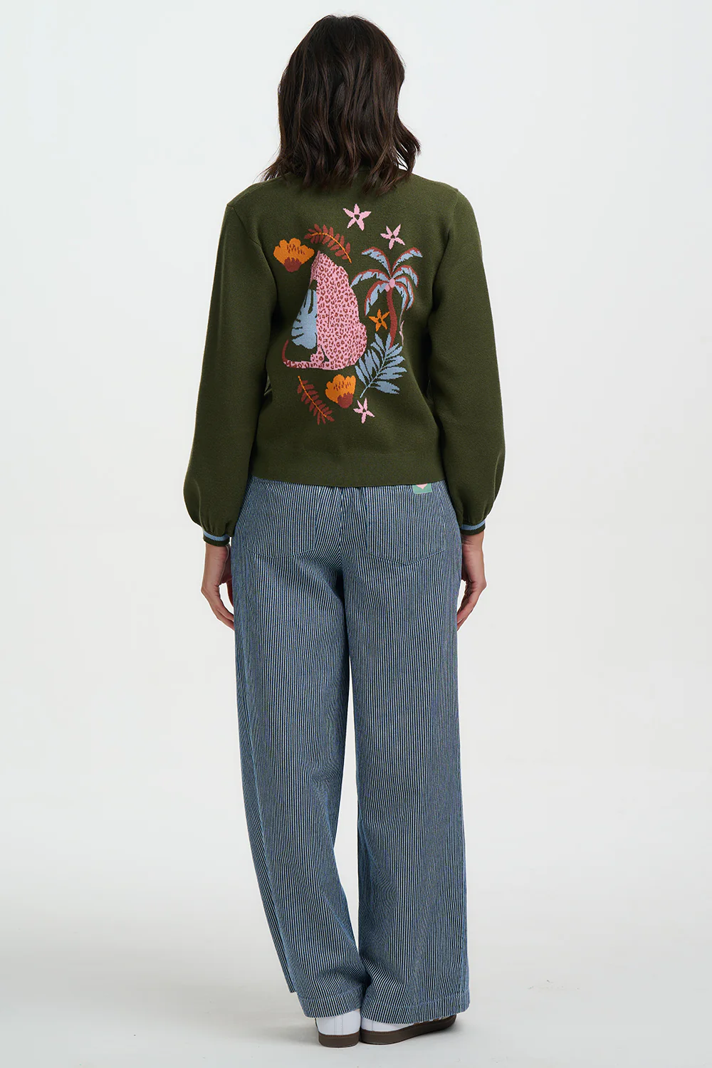 ADRIAN Cardigan in Khaki Leopard Jungle - Image 4