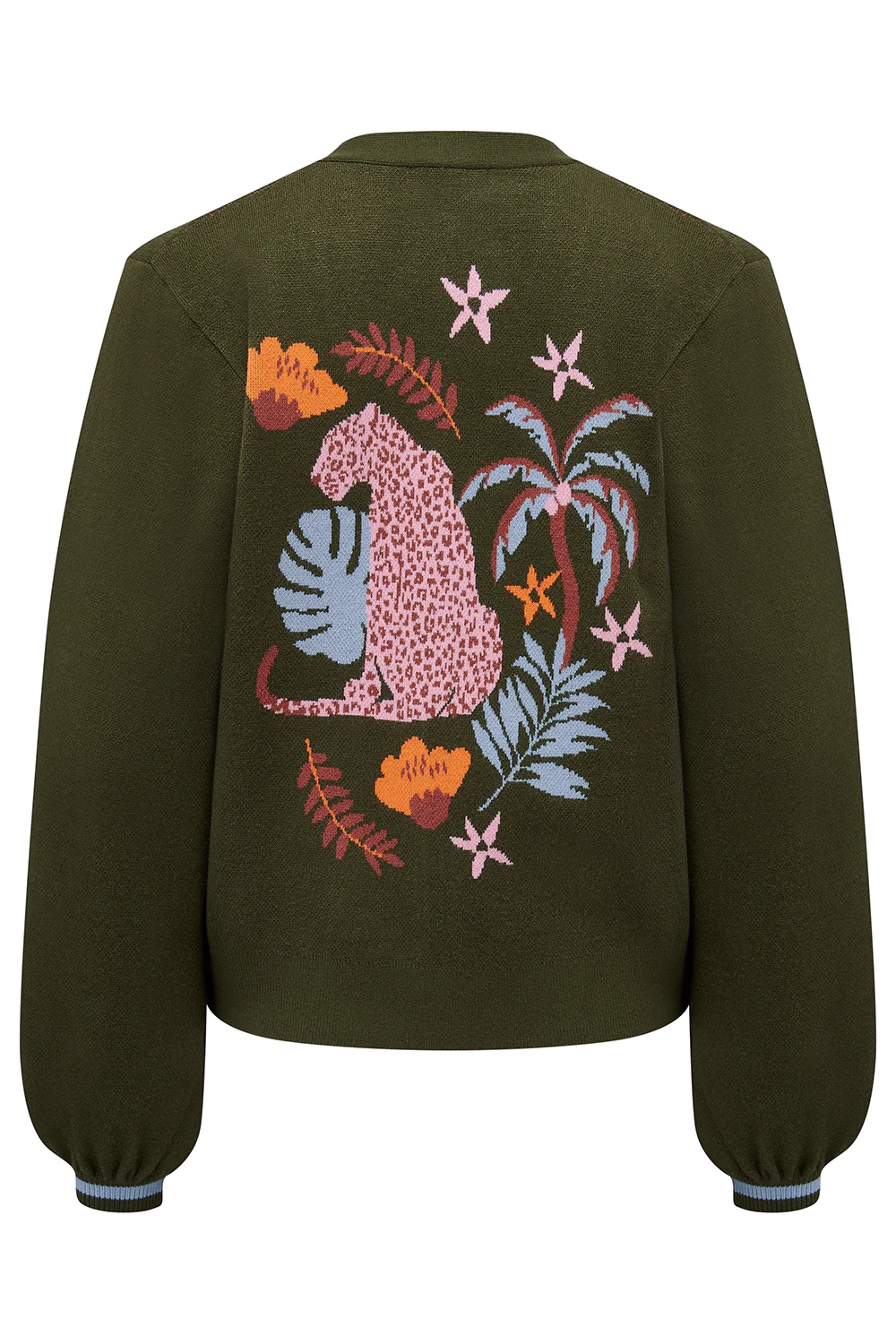 ADRIAN Cardigan in Khaki Leopard Jungle - Image 6