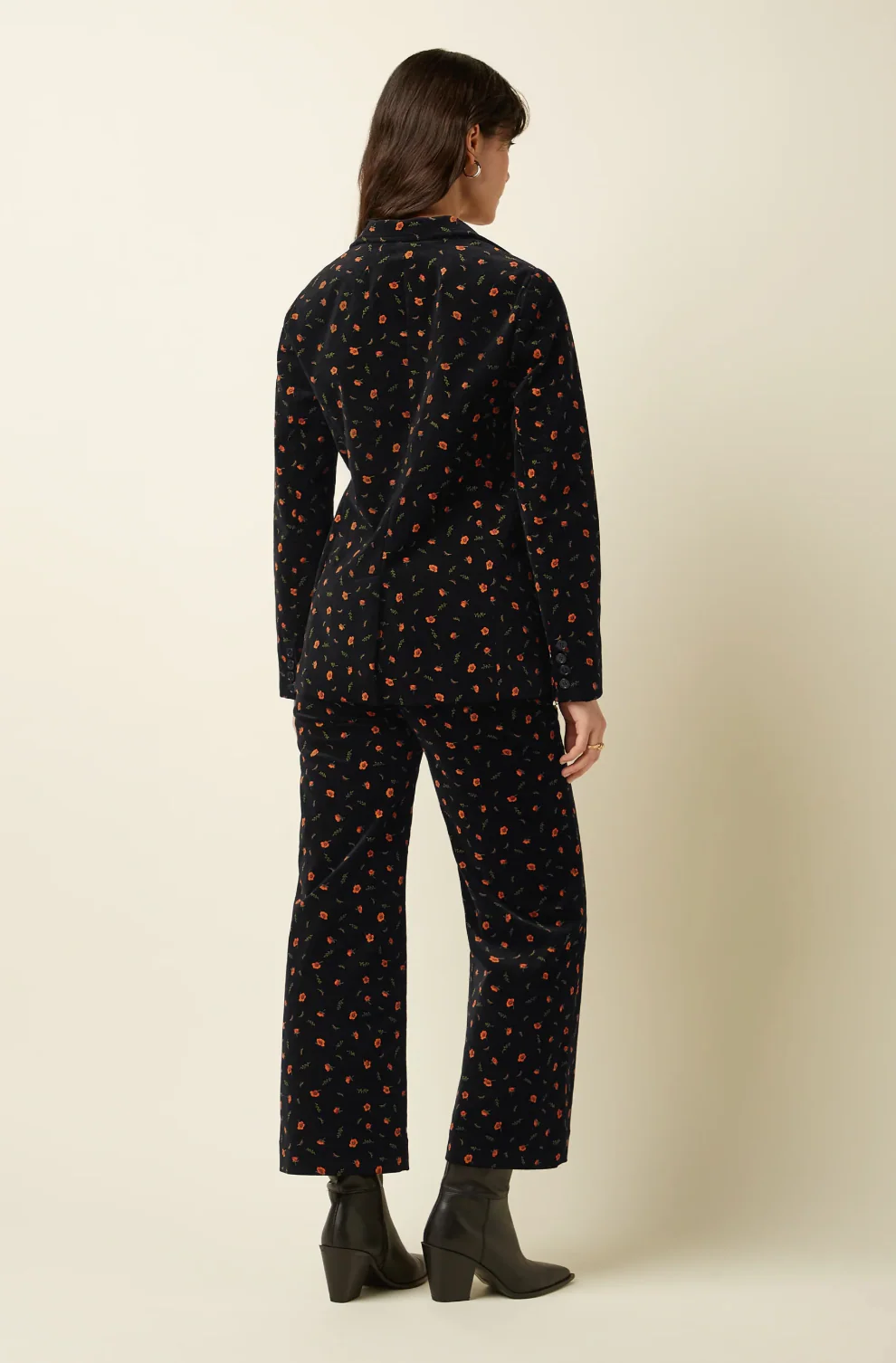 BIBI Velvet Corduroy Rose Nival Print Blazer - Image 3