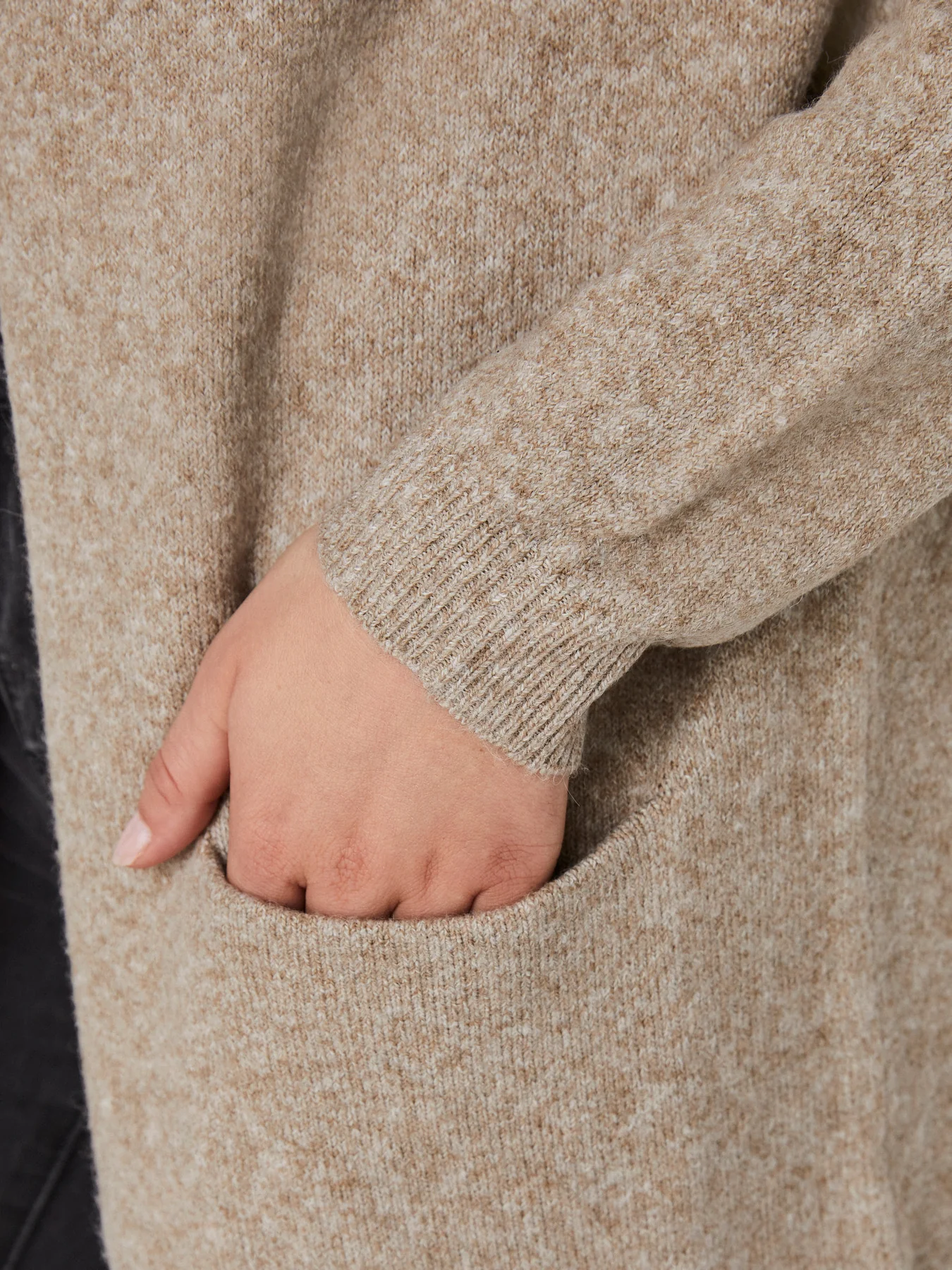 Doffy Open Cardigan in Sand - Image 4