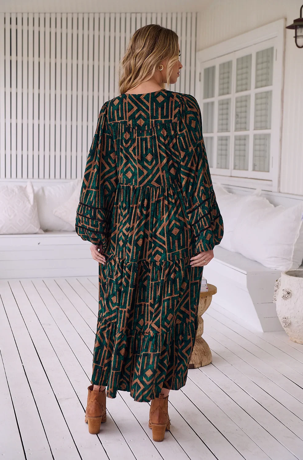 EVE Mini Dress in Emerald Print - Image 3