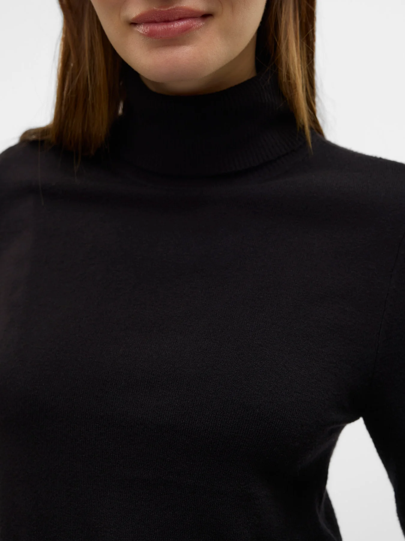HAPPINESS Roll Neck Top in Black - Image 3