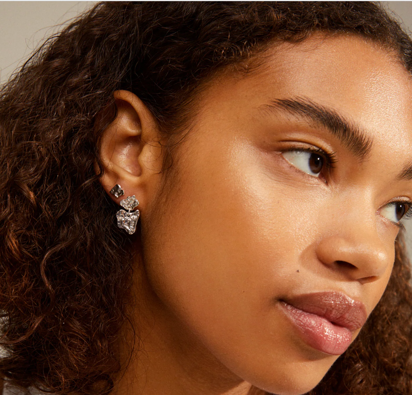 HORIZON 3-In-1 Set of Organic Shape Silver-Plated Studs - Image 4