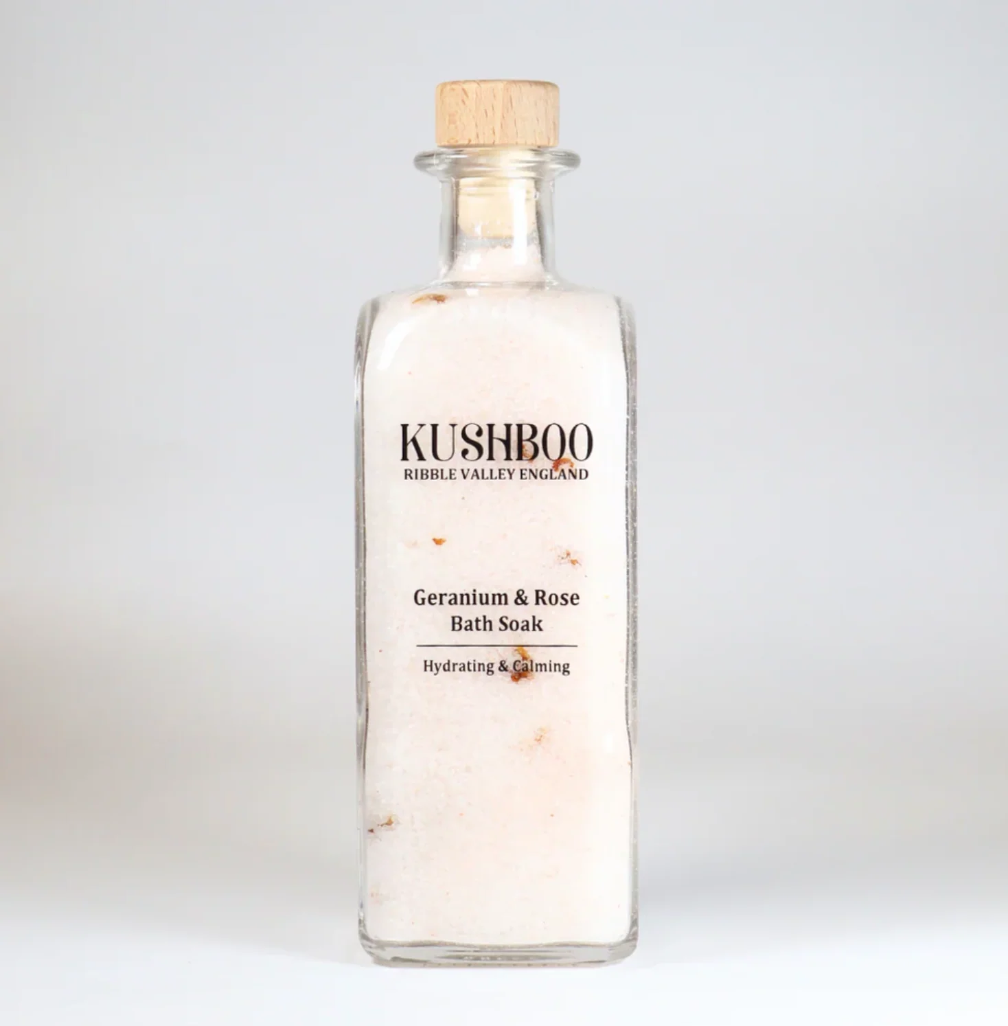 Kushboo Bath Salts - Geranium & Rose - Large Bottle - Image 4