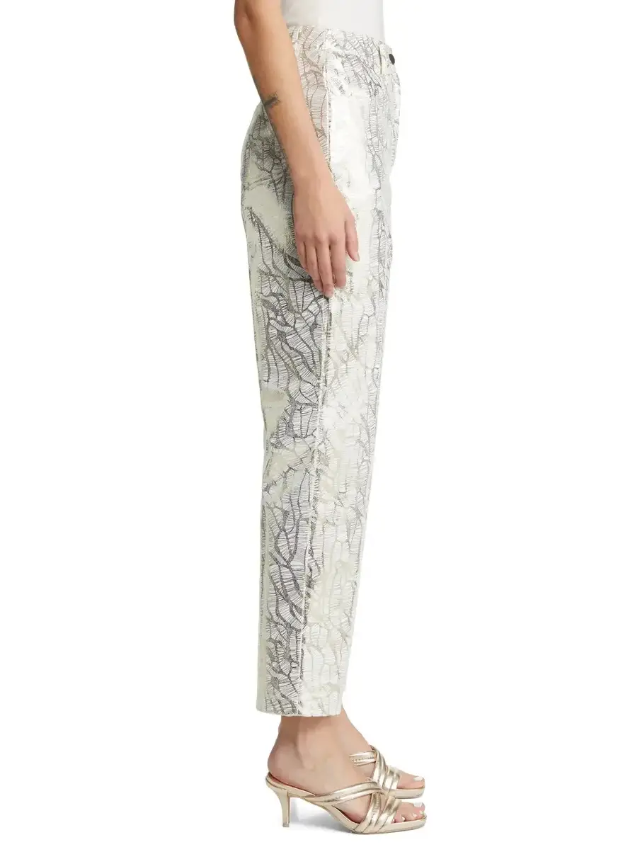 Lupe Straight Printed Metallic Trousers - Image 7