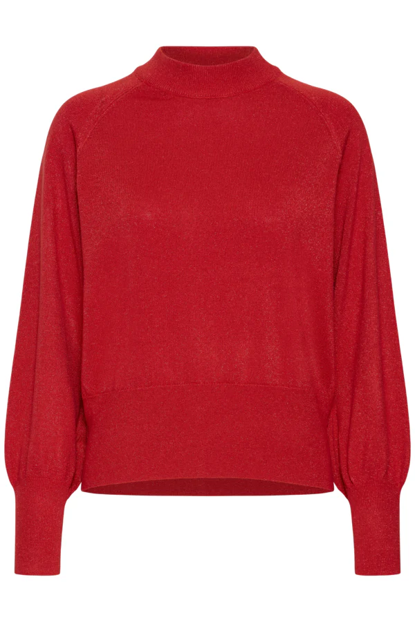 MOBBE Subtle Glitter Jumper in Cherry Red