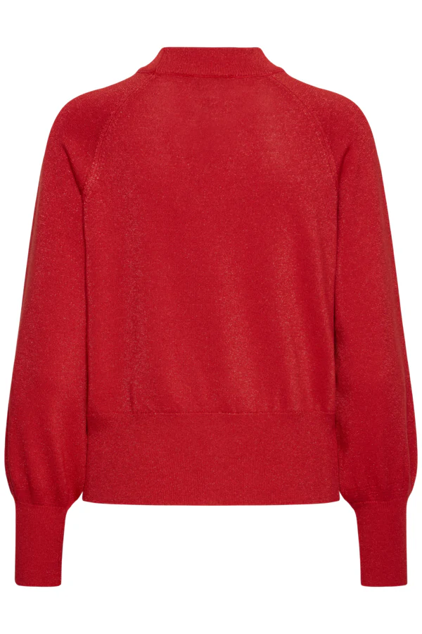 MOBBE Subtle Glitter Jumper in Cherry Red - Image 2