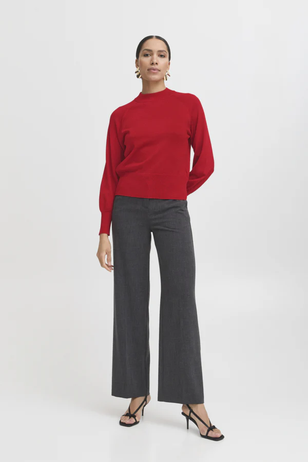 MOBBE Subtle Glitter Jumper in Cherry Red - Image 6