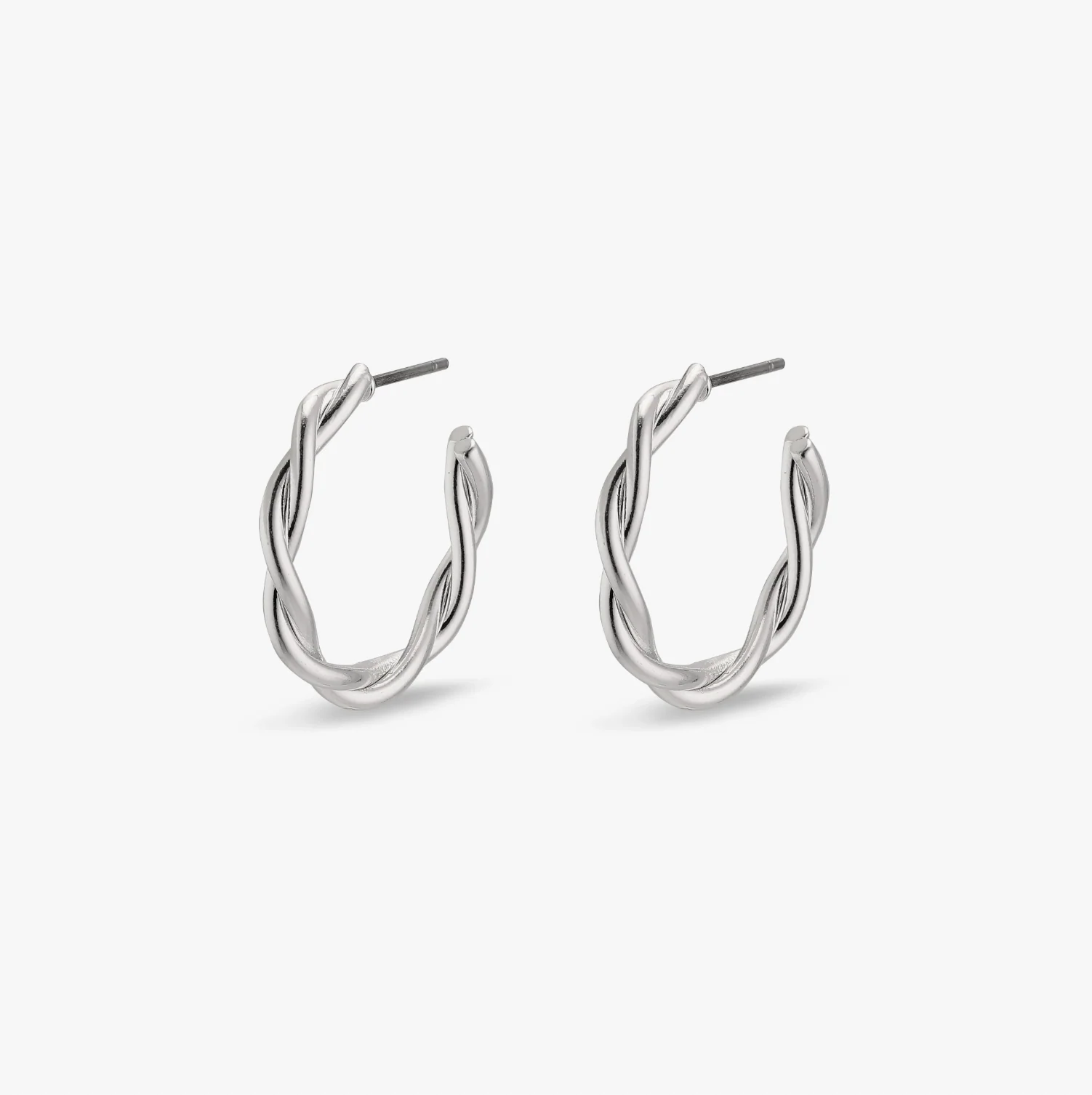 NAJA twisted silver-plated hoop earrings