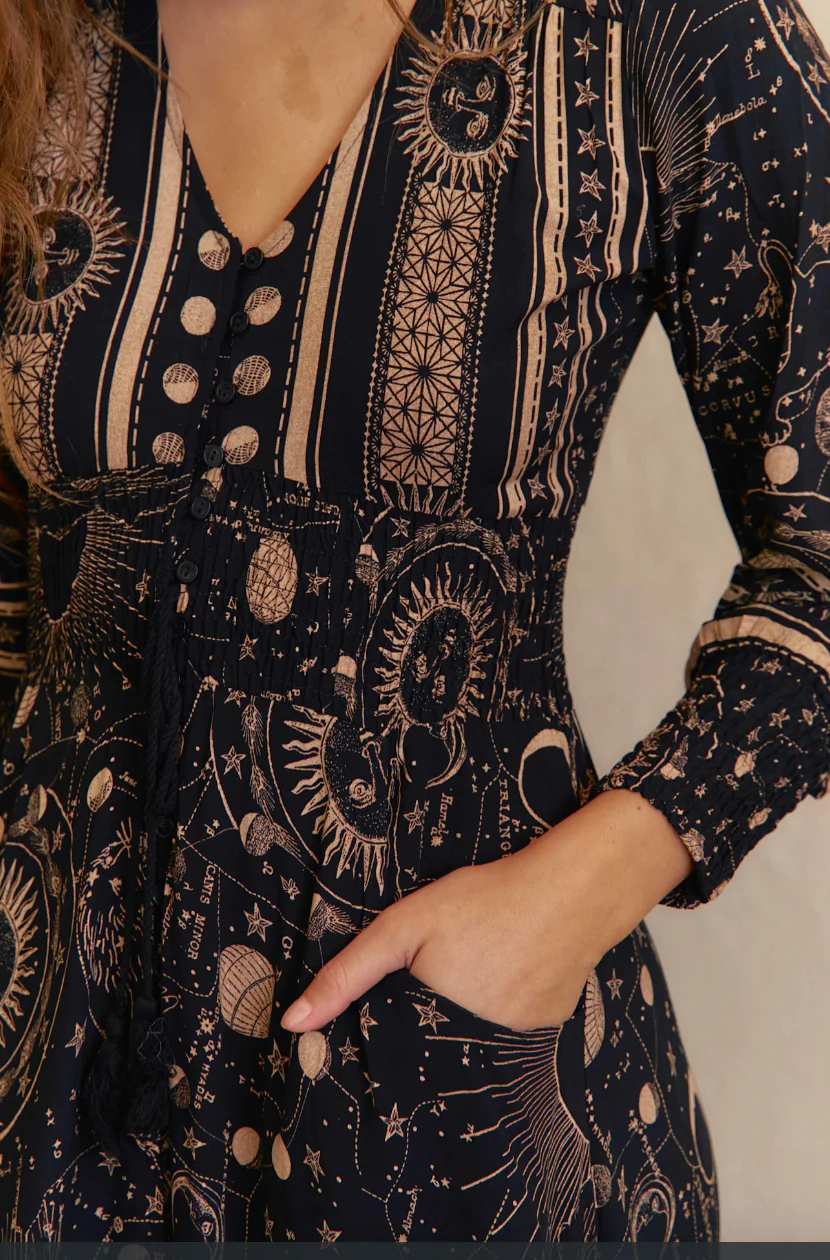 SABRINA Maxi Dress in Celestial Astrid Print - Image 3