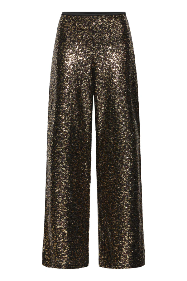 PAMMA Sequin Bronze Wide Leg Trousers - Image 5