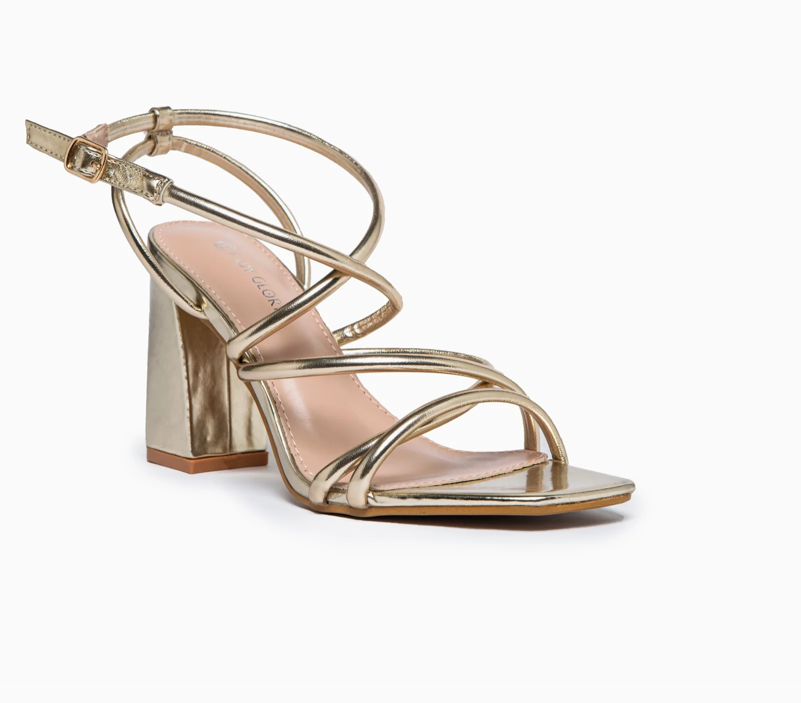 Terrie Block Heel Strappy Sandal in Gold - Image 3