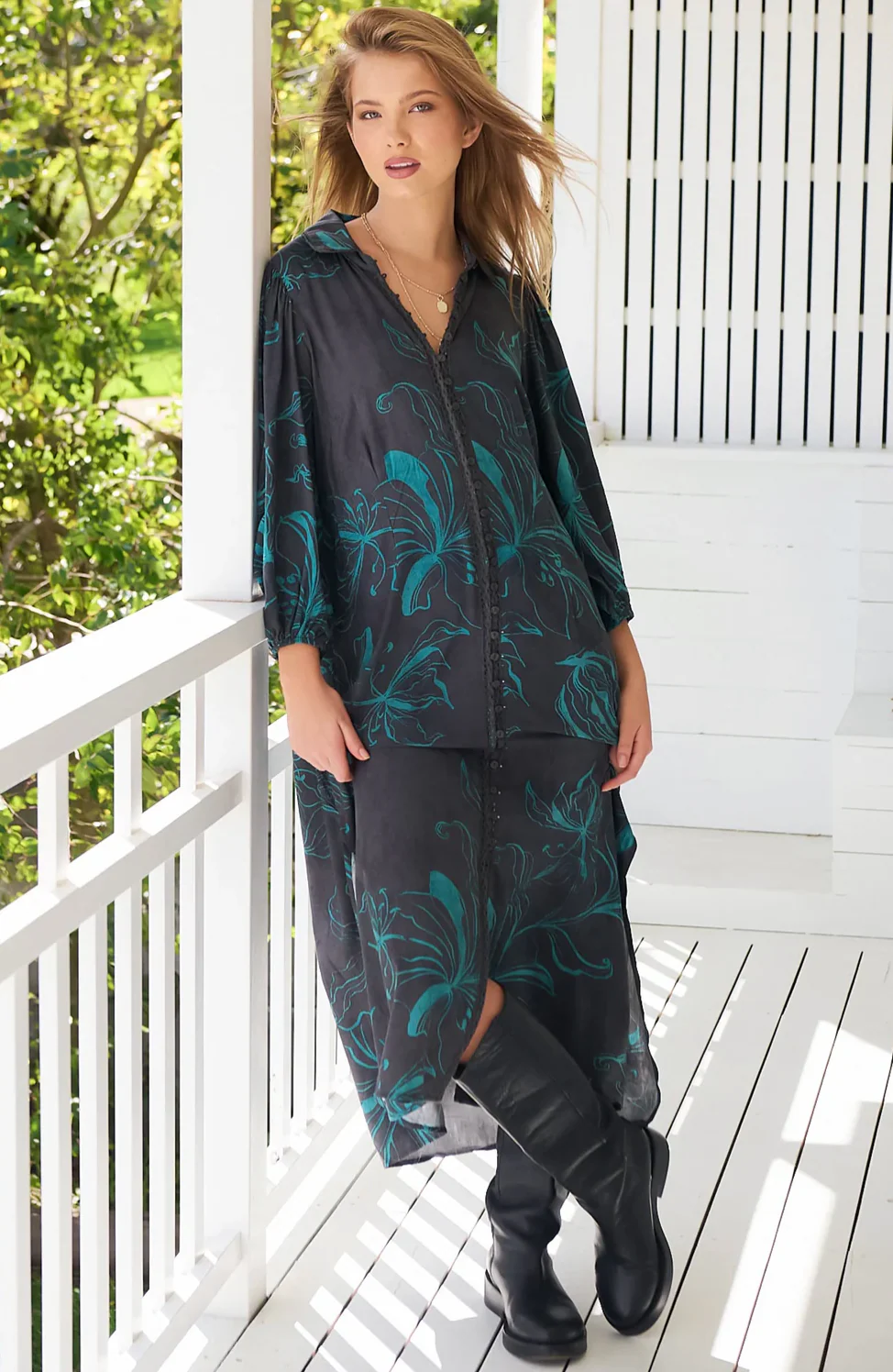 WHITNEY Dress in Midnight Lilly Print - Image 4