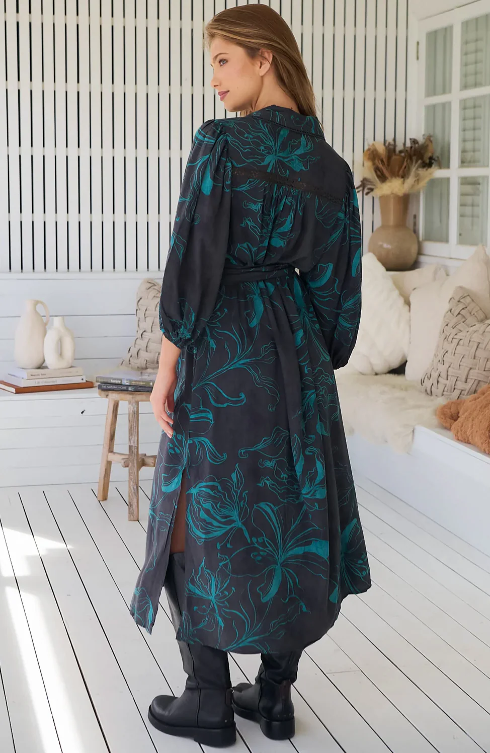 WHITNEY Dress in Midnight Lilly Print - Image 8
